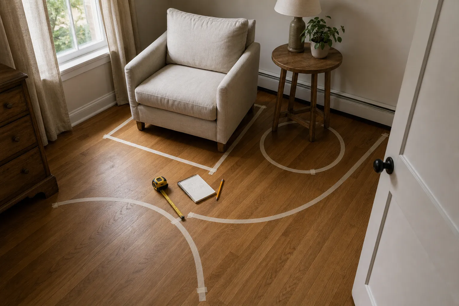 How to Mock Up a Small Sitting Area With Tape Before You Buy