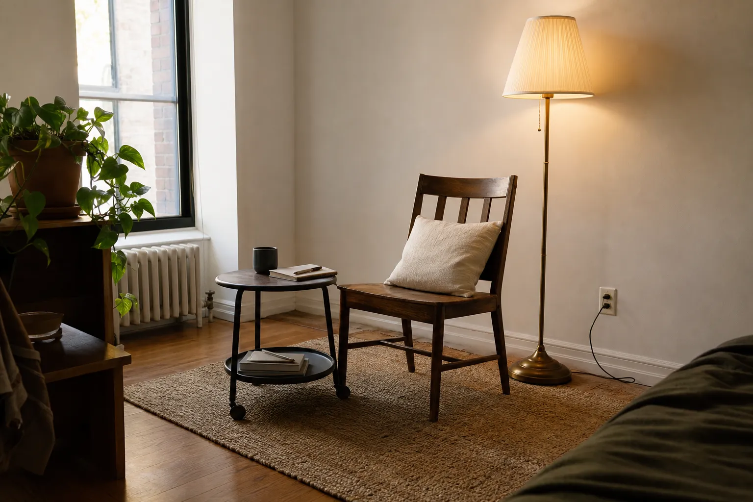 Quiet Corner Ideas for Renters Who Cannot Drill or Repaint