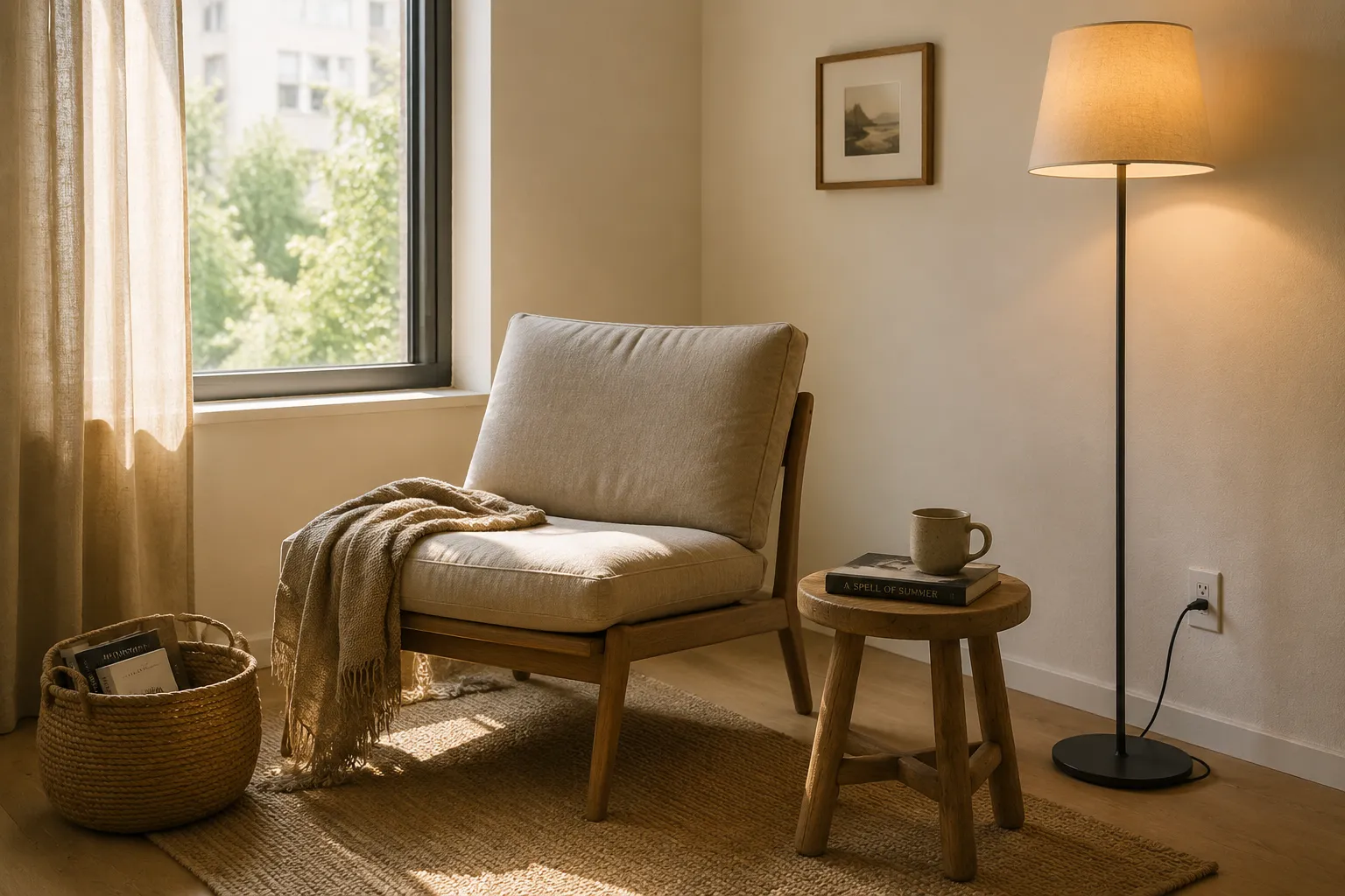 Renter-Friendly Reading Corner Setup Without Drilling